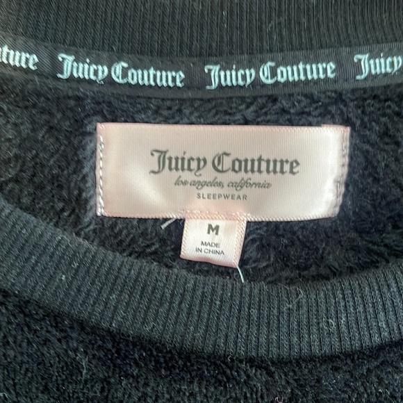 NWT Juicy Couture Black and Pink Fleece Cheetah Print Cropped Long Sleeve Shirt - Picture 6 of 9